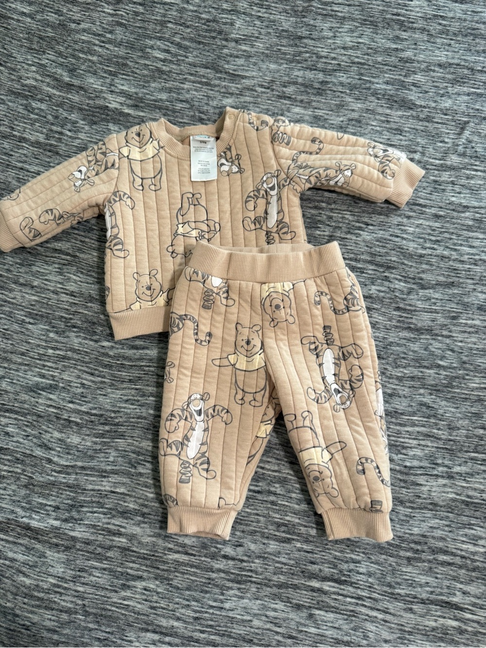 Disney Beige Winnie the Pooh Quilted Baby Set